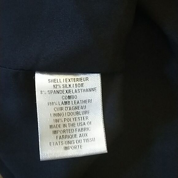 Milly Ellena leather trim silk Charmeuse gray/black dress size 10 - Picture 10 of 12